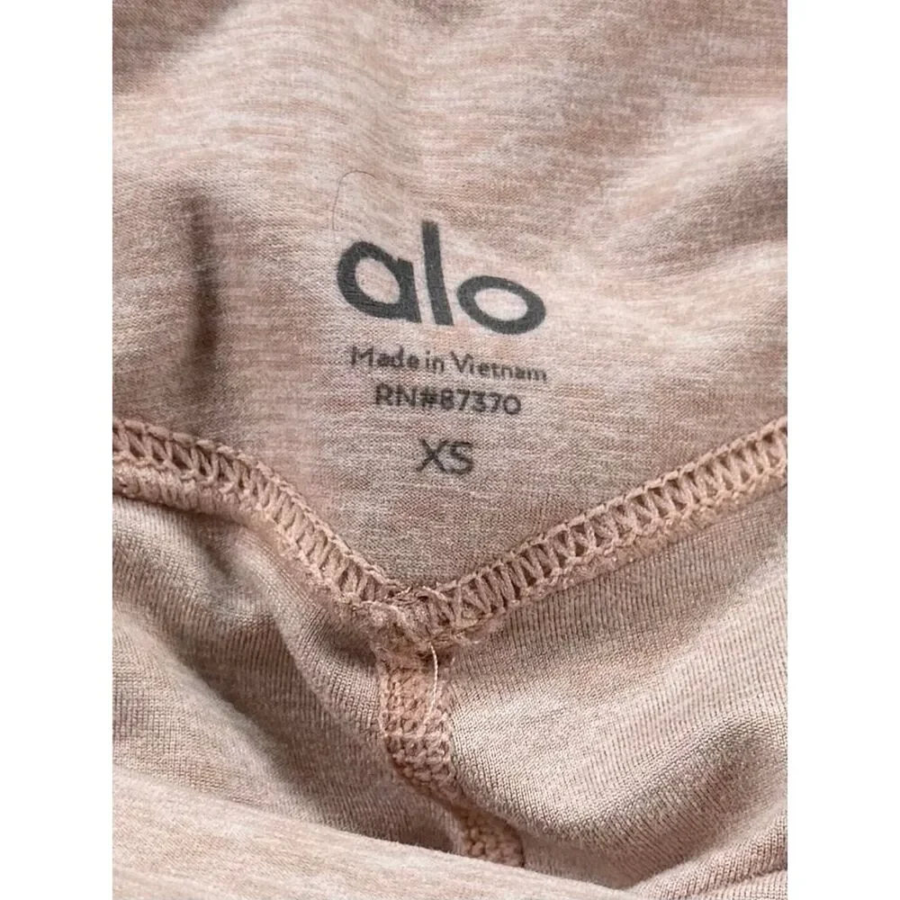 Alo Yoga High-Waist Alosoft Goddess Leggings Light Pink Ribbed Size XS Ribbed